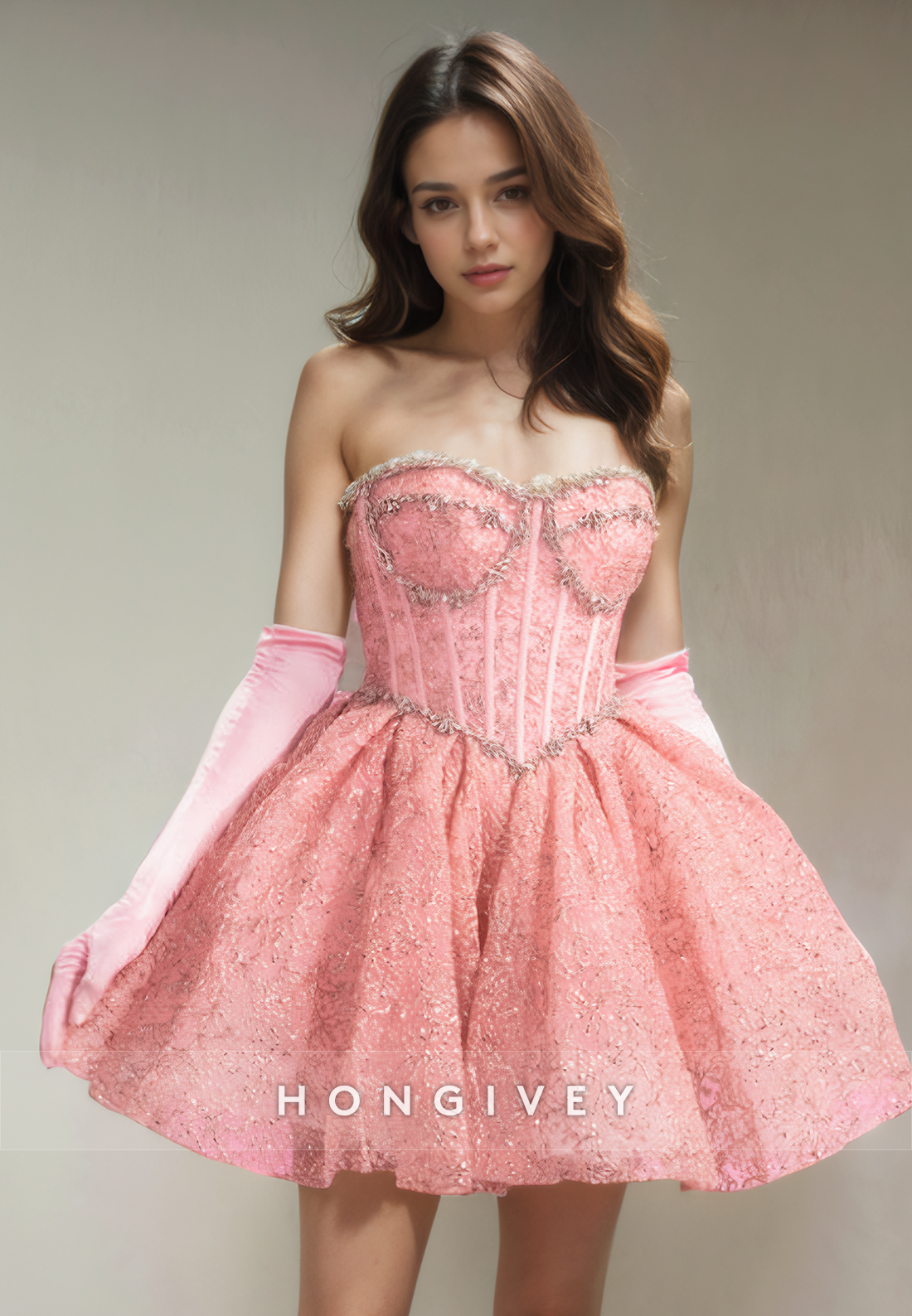 A-Line Sweetheart Beaded Appliques Short Party Homecoming Dress