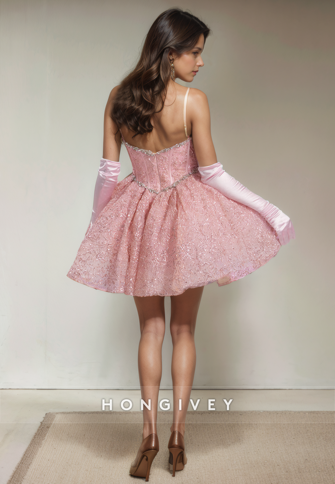 A-Line Sweetheart Beaded Appliques Short Party Homecoming Dress