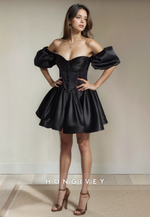 Off-Shoulder Sweetheart A-Line Empire Short Party Homecoming Dress