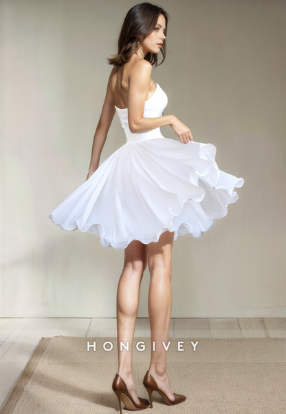 Sweetheart A-Line Strapless Sleeveless Short Party Homecoming Dress