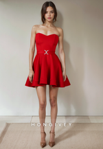 A-Line Sweetheart Sleeveless Short Party Homecoming Dress