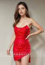 Chic Fitted Bateau Strapless Appliques Short Party Homecoming Dress