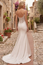 Spaghetti Straps Sleeveless Backless Mermaid Wedding Dress