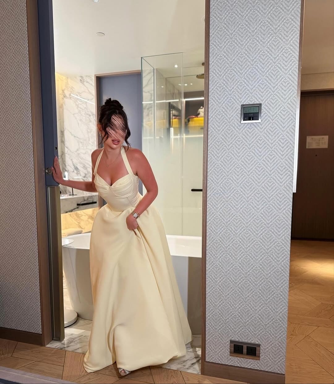 Simple Halter A-Line Yellow Sleeveless Floor-Lenght Prom Dress