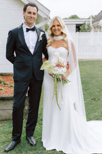 Mermaid Sweetheart Corset White Satin Wedding Dresses