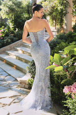 Sweetheart Sleeveless Floral Print Flowers Sequins Mermaid Prom Dress