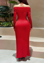 Sexy Mesh Off Shoulder Dress Elegant Sheer See Through Long Sleeve Ruched Bodycon Maxi Dresses