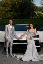 Modern Straps Sweetheart Silver Mermaid Prom Dress Sleeveless With Crystals Beadings