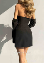 Simple Off the Shoulder Low Back Sheath Pleated Mini Homecoming Dresses