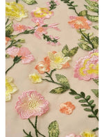 Flowers Applique Half Sleeve A-Line Ankle-Length Evening Dress