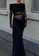 Sexy Mesh Off Shoulder Dress Elegant Sheer See Through Long Sleeve Ruched Bodycon Maxi Dresses