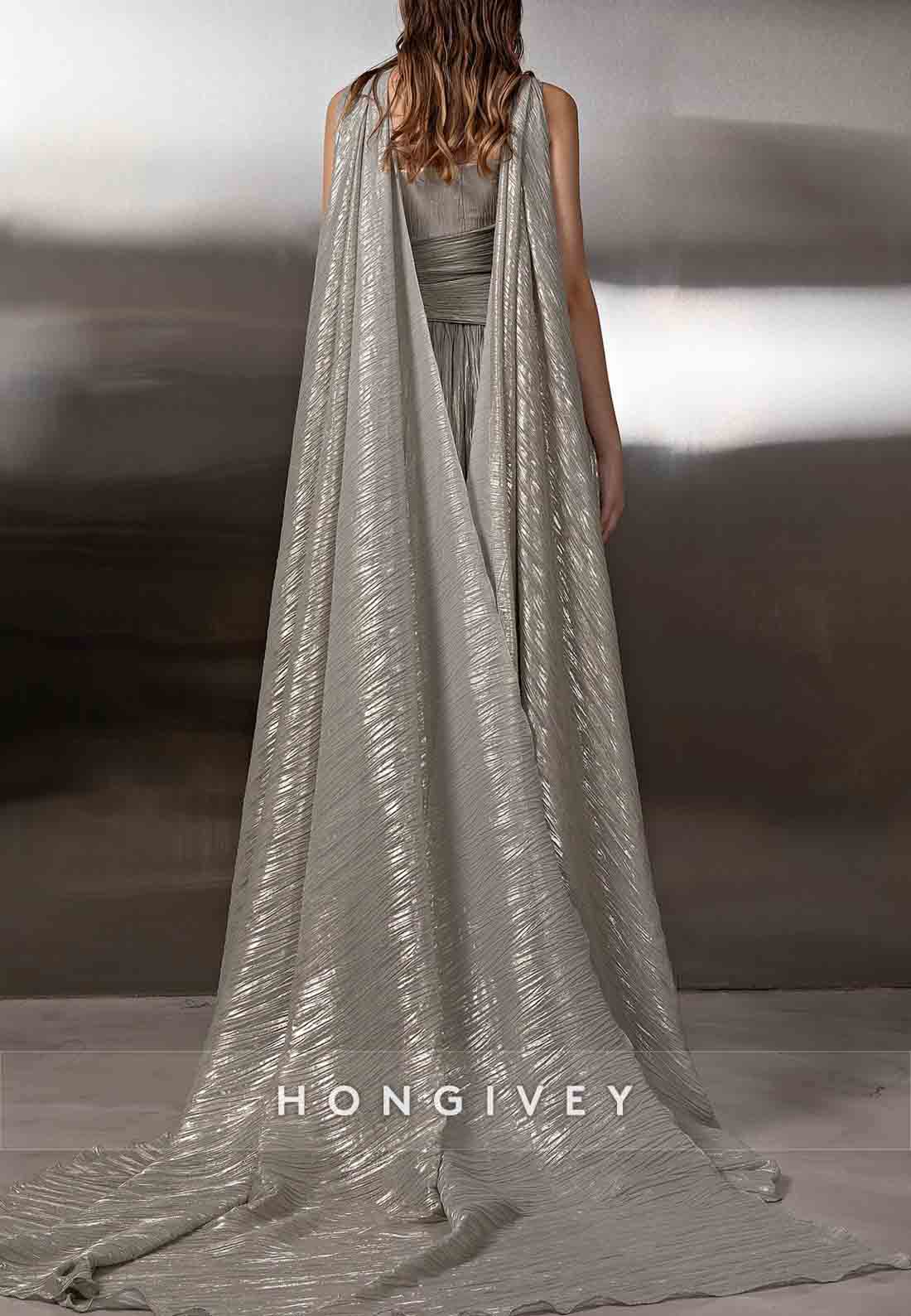 A-Line Floor-Length Empire Evening Gowns with 3D Flowers and Ruffles