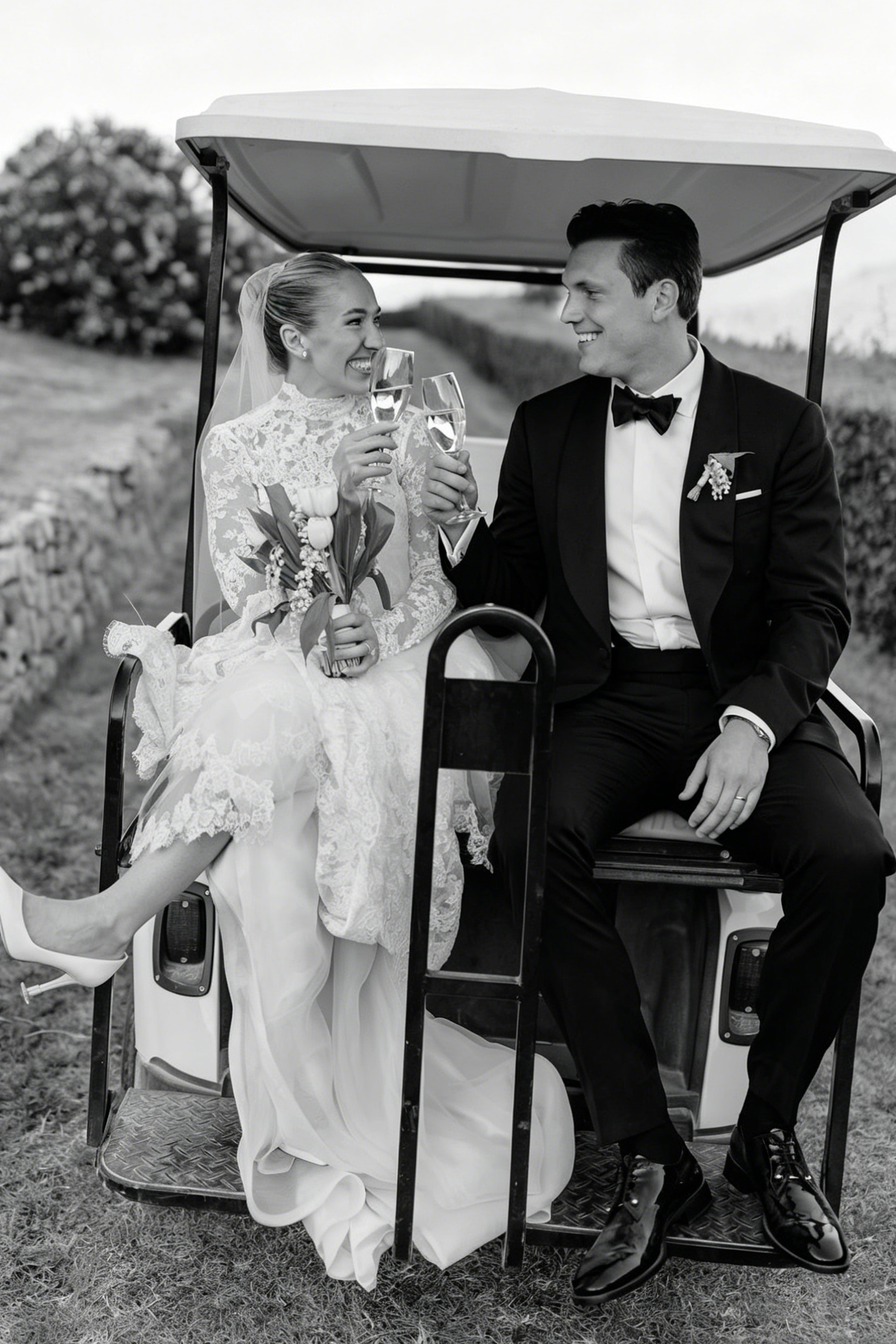 Lace High Neck Long Sleeve Mermaid Floor-Length Wedding Dress