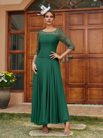Transparent Collar Half Sleeve Length Mother of the bride dress