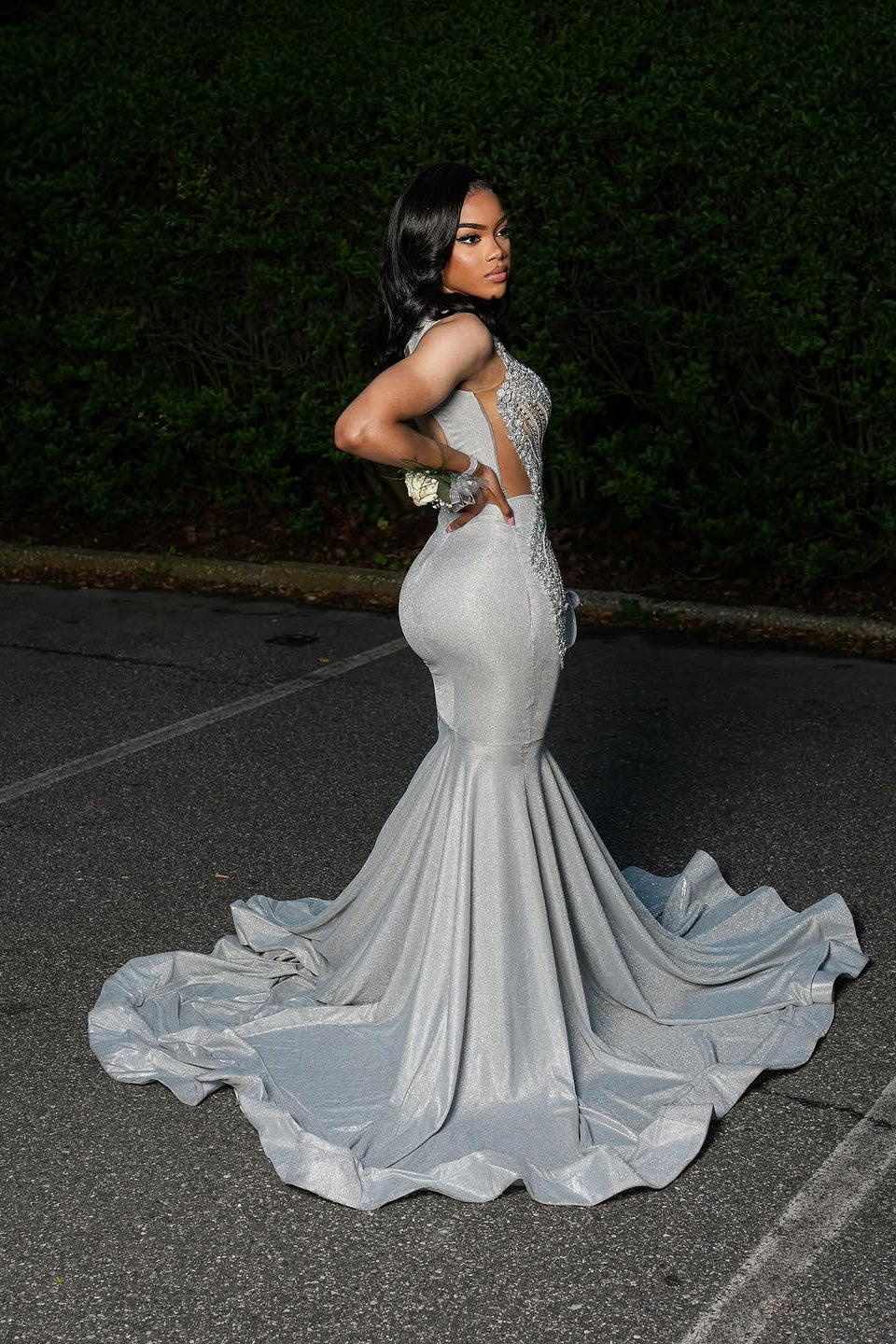 Modern Straps Sweetheart Silver Mermaid Prom Dress Sleeveless With Crystals Beadings