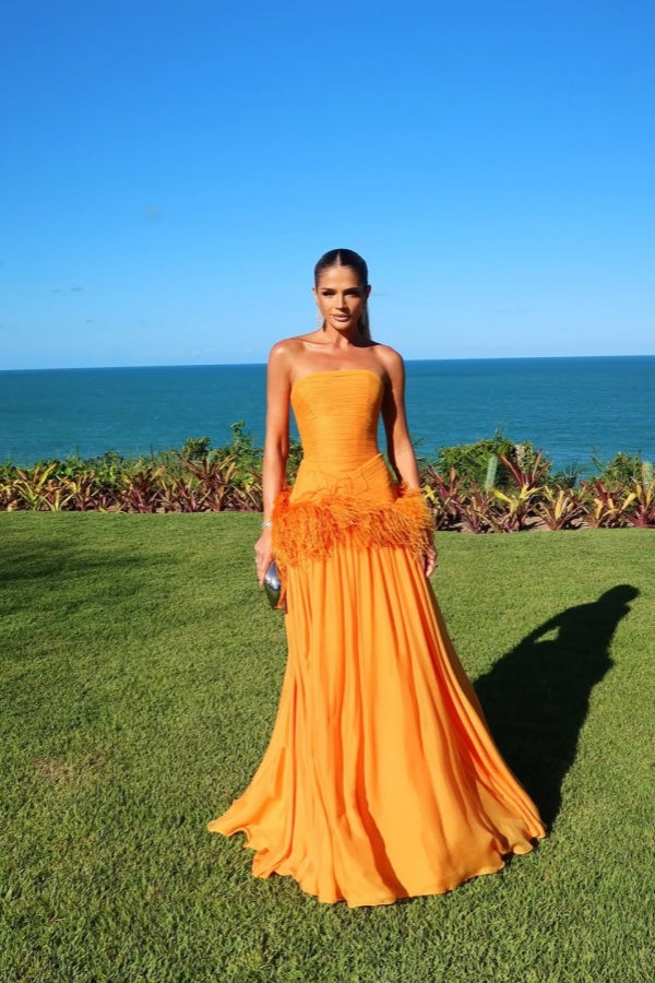 Charming Sleeveless Fuchsia Satin Strapless Beadings Mermaid Prom Dress with Split