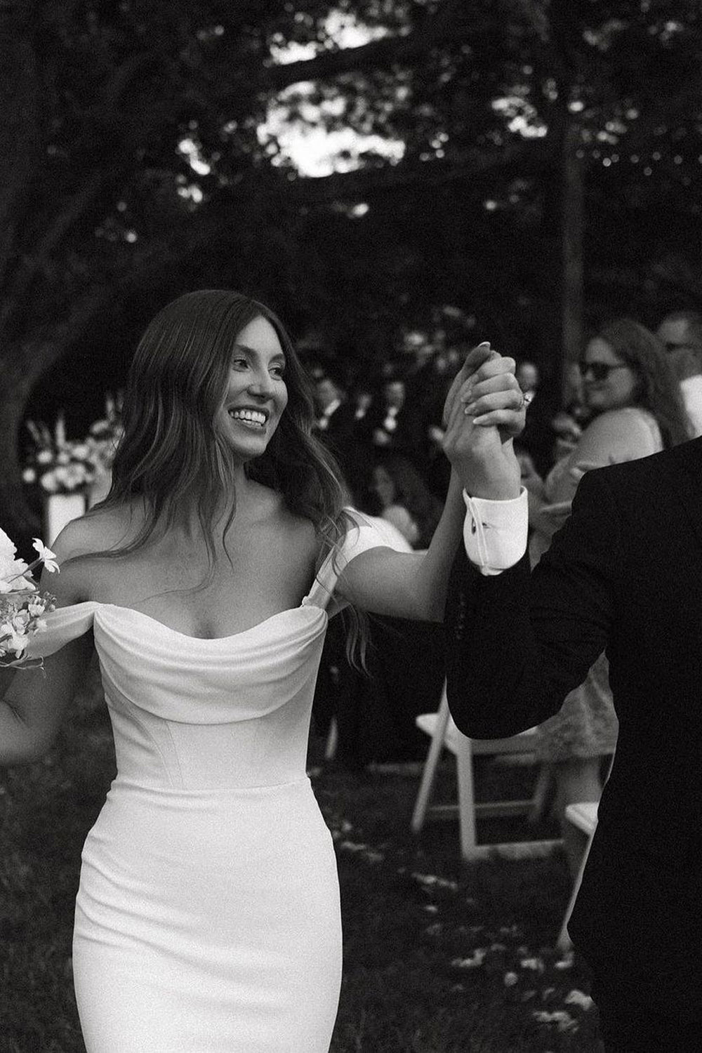 Elegant Mermaid Cowl Neck Satin Long Wedding Dresses