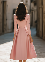 Elegant Pleated Blazer Midi Dress