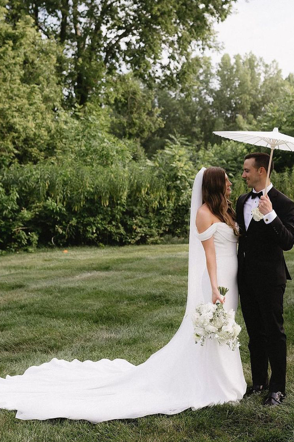 Elegant Mermaid Cowl Neck Satin Long Wedding Dresses