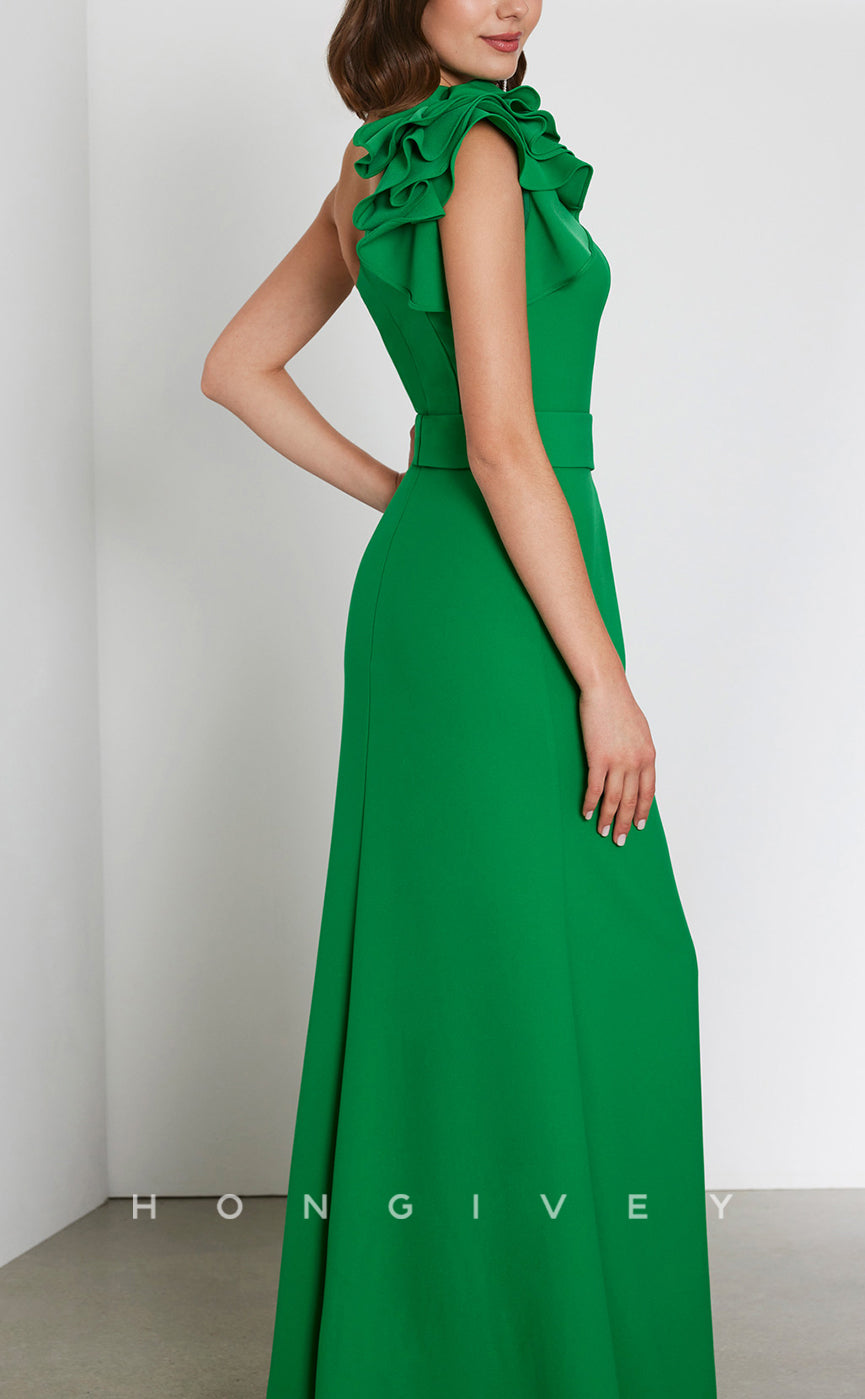 HM261 - Chic & Modern One Shoulder Fitted With Side Slit Cocktail Dress