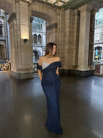 Off the Shoulder Sleeveless Beaded Sparkle Sequins Mermaid Evening Dress