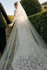 Lace High Neck Long Sleeve Mermaid Floor-Length Wedding Dress