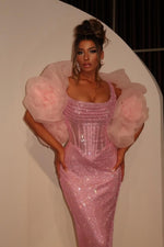 Modern Pink Straps Sleeveless Mermaid Prom Dress Long With Pleats Beads