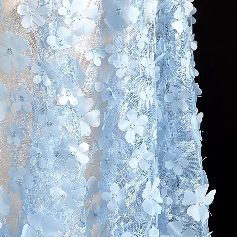 Lace Flowers Half Sleeve A-Line Floor-Llength Applique Evening Dress