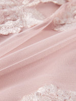 Applique 3/4 Sleeve A-Line Tulle Elegant Formal Women Evening Dress