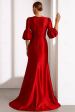 Formal V-Neck Half Sleeve Flowers Mermaid Evening Dress Mother of the Bride Dress