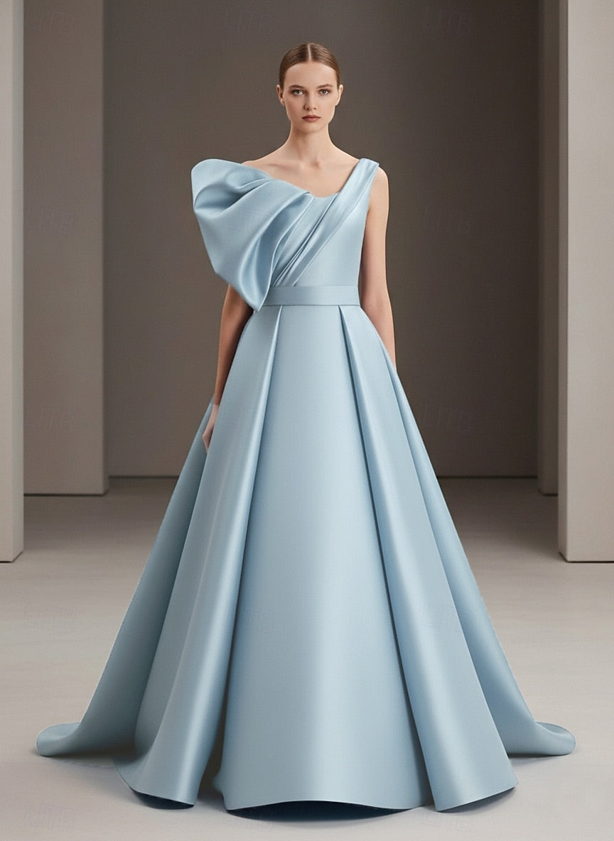 Simple Sleeveless A-Line Floor-Length Formal Evening Dress