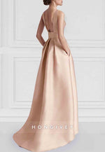 Asymmetrical Sleeveless Floral Satin Evening Gown Wedding Guest with Embroidery Appliques Dresses