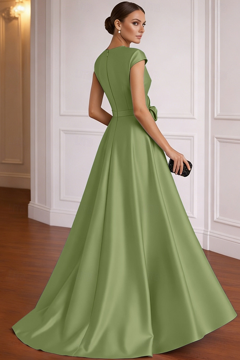 V-Neck Sleeveless Flowers Floral Print Mermaid Court Train Evening Dress