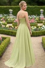 A-Line Train Floor Length Formal Dresses Evening Gown Appliques