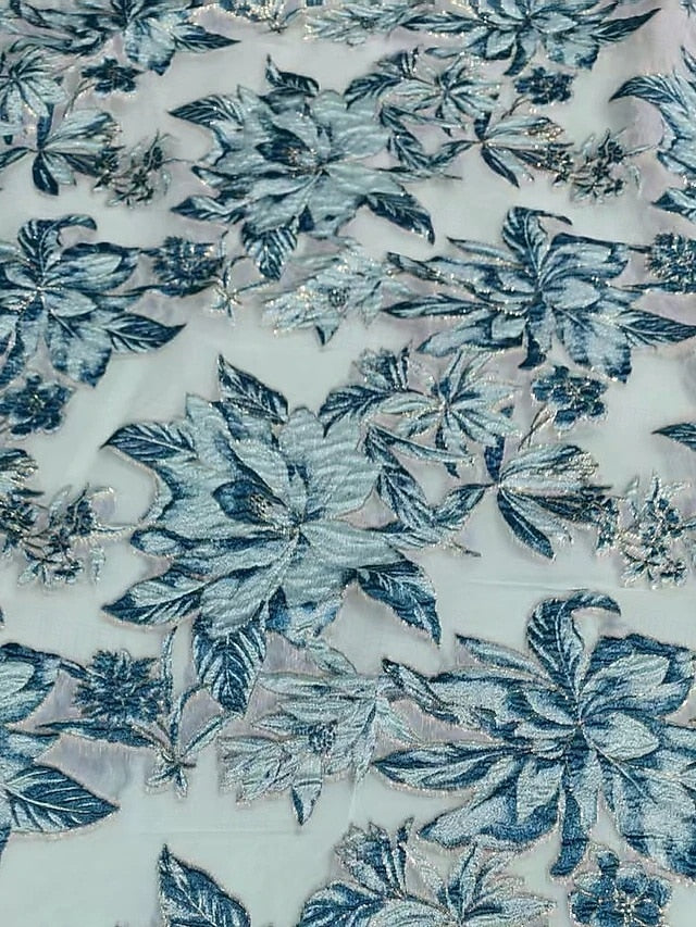 Floral Print Flowers V-Neck Long Sleeve A-Line Tea-Length Evening Dress