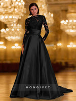 Lace Long Sleeve Evening Dress A-Line