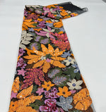 Tea-Length V-Neck 3/4 Sleeve Mermaid Flower Evening Dress Sparkle