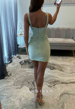 Regular Straps Sweetheart Sheath Back Zipper Sleeveless Mini Homecoming Dresses