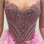 H2092 - Sexy Fitted Glitter Illusion Scoop Cap Sleeves Feathers Homecoming Dresses For Black Women