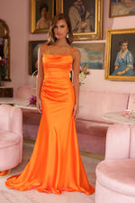Simple Spaghetti Straps Sleeveless Backless Mermaid Floor-Length Prom Dress