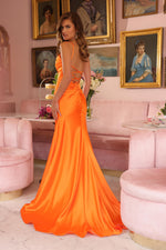 Simple Spaghetti Straps Sleeveless Backless Mermaid Floor-Length Prom Dress