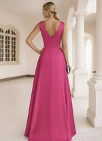 V-Neck Sleeveless Flowers Floral Print Court Train Mermaid Evening Dress