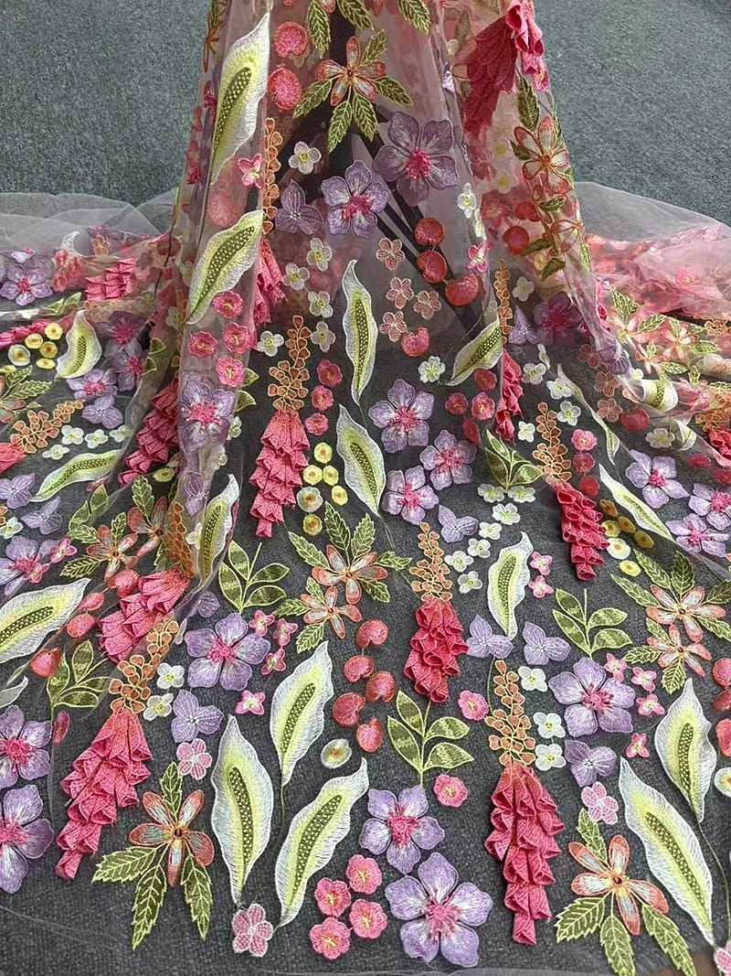 V-Neck Sleeveless Flowers Floral Print Court Train Mermaid Evening Dress