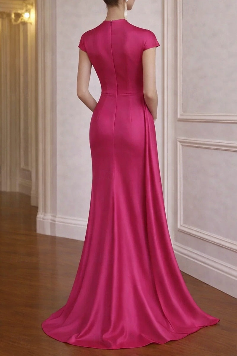 V-Neck Flowers Mermaid Sleeveless Evening Dress Mother of the Bride Dress