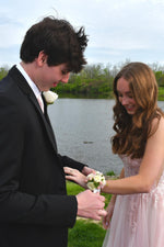 Beaded Straps Light Pink Appliques A-Line Long Dress