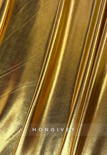 Black and Gold Long Sleeves A-Line Cocktail Dresses with Metallic Golden and Pockets