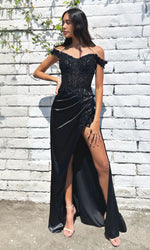 Off-the-Shoulder Long Sweetheart Prom Dress