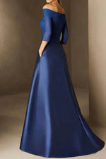 A Line Off The Shoulder Short Sleeves Applique Mother Dresses