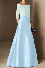 A Line Off The Shoulder Short Sleeves Applique Mother Dresses