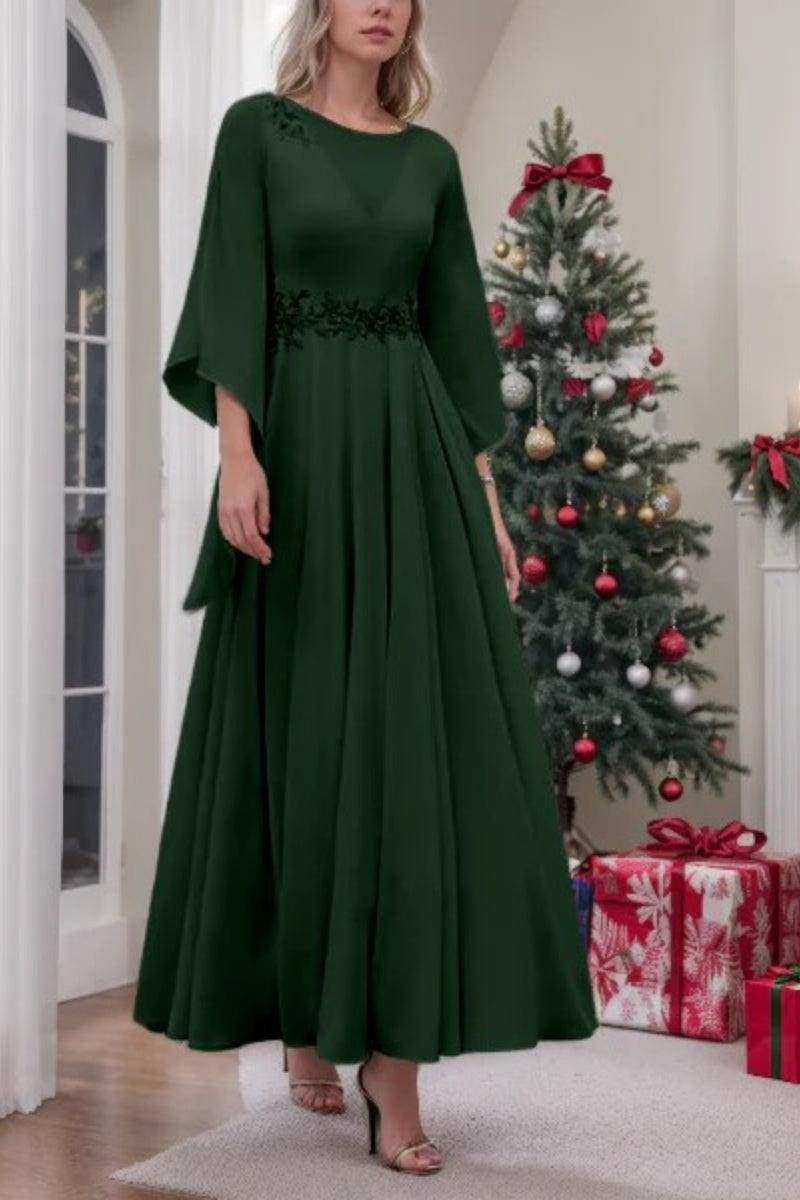 A Line Princess Jewel Neck Ankle Length Sequins Mother Dresses